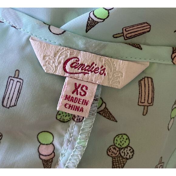 CANDIES Womens Size XS Sleeveless Ruffled Ice Cream Cone Print Tank Top Shirt - Picture 9 of 9